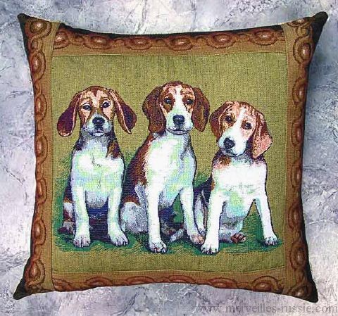 Housse de coussin motif chien - Beagles