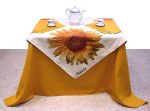 Nappe de table tissée Tournesol et Six serviettes