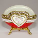 Boite à bijoux oeuf en coquille, inspiration oeufs Faberge