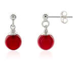 Boucles d'oreilles pendantes en ambre rouge