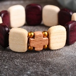 Bracelet Religieux en Bois - Croix