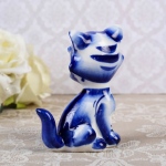 Figurine Chat assis en porcelaine