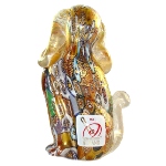 Figurine chien en verre Murano authentique - Murrine et Or