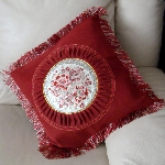 Housse de coussin rouge bourgogne en velours