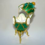 Boîte à bijoux oeuf en coquille avec camée, inspiration Faberge 