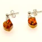 Boucles d'Oreilles en Ambre Naturel a facette