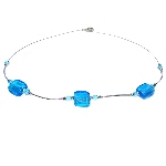 Collier Ras du cou Murano - Bleu et Argent