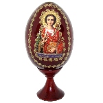 Icone St Panteleimon sur oeuf en bois