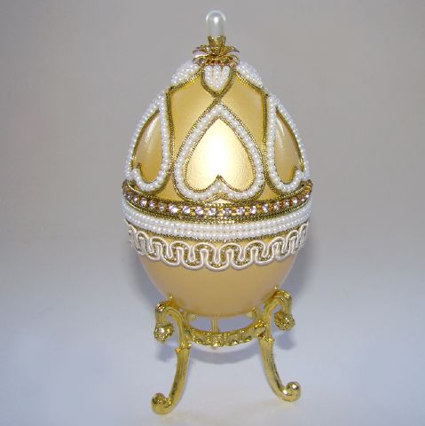 Boîte à bijoux oeuf en coquille, inspiration Faberge - Coeur