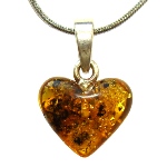 Pendentif coeur Ambre vert