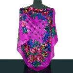 Foulard mauve à fleurs