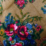 Foulard russe à motif floral avec lurex 