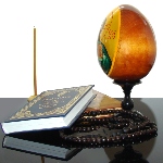 Icone Jésus Christ peinte sur oeuf 