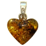 Pendentif coeur Ambre vert