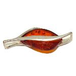 Pendentif en ambre cognac - Feuille