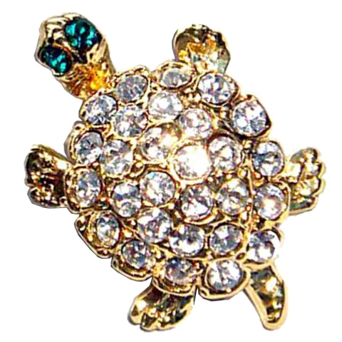 Broche Tortue En Alliage Transparent - Accessoire Déco Pour Veste, Sac, Pull - Style Mignon Et Coloré