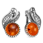 Boucles d'oreilles en Ambre et argent