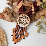 Collier en bois femme