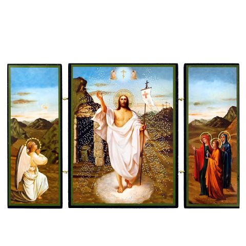 Icône Triptyque la Résurrection du Christ