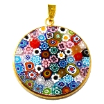 Pendentif Verre Murano Millefiori