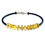 Petit bracelet avec perles d'ambre citron
