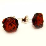 Boucles d'oreilles fleurs en ambre Baltique veritable