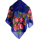 Foulard russe en lurex à motif floral