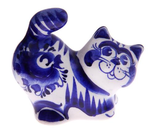 Chat Figurine Statuette en porcelaine GJel