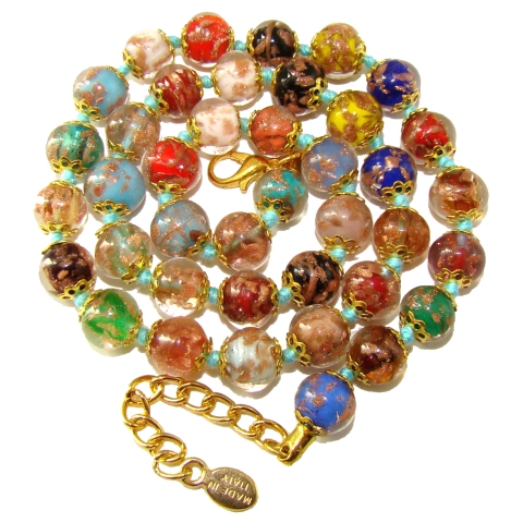 Collier perles verre Murano