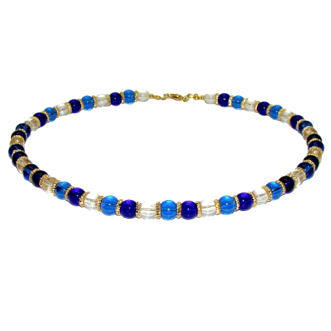 Collier Murano perles bleues