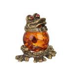 Grenouille en ambre et laiton