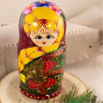 Matriochka grande taille - fraise de Khokhloma