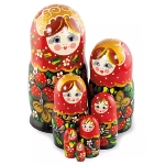 Poupee russe grande taille - fraise de Khokhloma