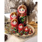 Poupee russe grande taille - fraise de Khokhloma