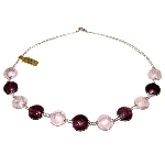 Collier Ras du cou Murano - Rose et Violette