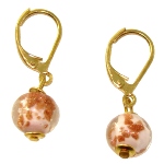 Boucles d'oreille Murano - Rose et Or