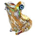 Figurine grenouille en verre Murano authentique - Murrine et Or