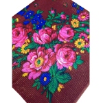 Foulard russe en lurex a motif floral
