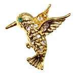 Pins Colibri dore et strass