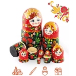 Poupee russe grande taille - fraise de Khokhloma