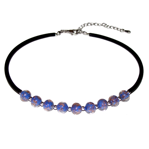 Collier Ras du cou Murano bleu