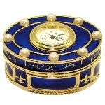 Boite - Tabatiere avec horloge - Tsar