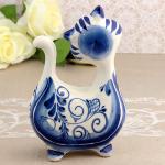 Figurine chat en porcelaine russe Gjel