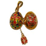 Pendentif-Oeuf Croix et Aigles bicéphales russes 