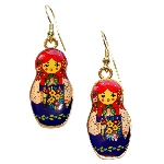 Boucles d'oreille poupees russes