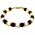 Bracelet Murano perles Noir et Blanc