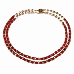 Collier Double Rang perles verre Murano rouge