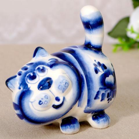 Figurine Chat rigolo en ceramique