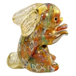 Figurine lapin en verre Murano authentique, collection Murrine et Or
