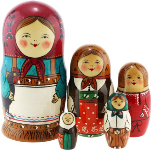 Matriochka poupées raconta poupée russe marionnettes en bois original 7 pces 